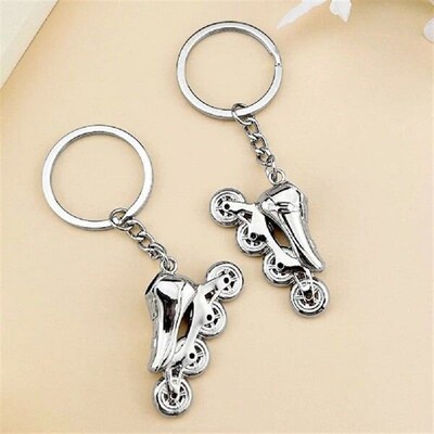 Roller Skate Keychain Skating Gift Mini Scroll Wheel Zinc