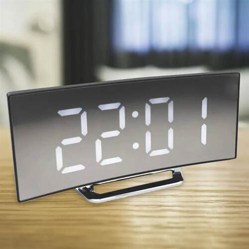 Curved Screen Clock Digital Led Alarm Clock with Temperature