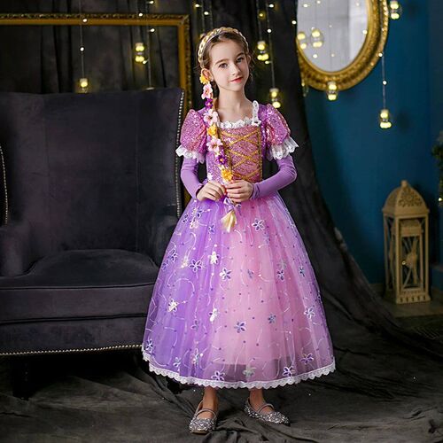 Children Girl Rapunzel Dress Kids Tangled Disguise Carnival