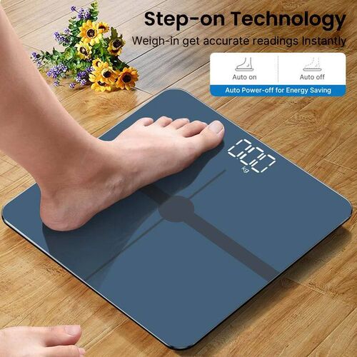 Blue digital Bathroom Scale for Body Weight, Smart Scale wit