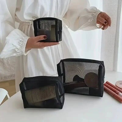 3Size lack Makeup ags Small Large Mesh Transparent Cosmetic