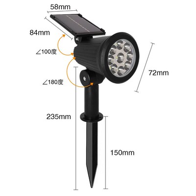 Outdoor solar spotlights, super bright and waterproof floor