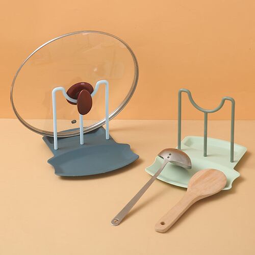Kitchen Organizer Pot Lid Storage Rack Shelf Countertop Punc