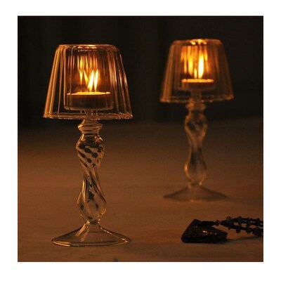 Ins Hot Creative Glass Candlestick Glass Candle Holder for T