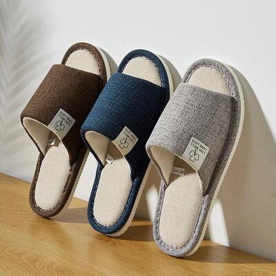 NEW Home Linen Slippers For Men In Spring&Autumn Comfortable