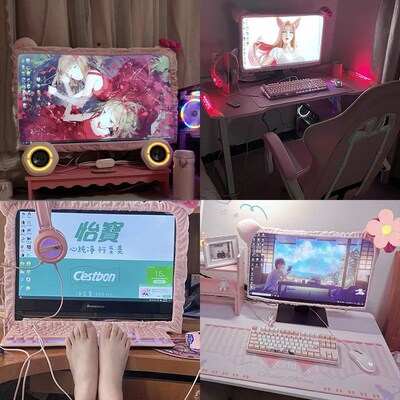 Cute Dust-proof Computer Surrounding Notebook Monitor Decora