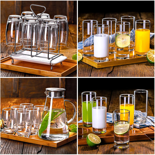 ocen无铅玻璃杯子家用绿茶杯装待客牛奶杯客厅喝水杯只装