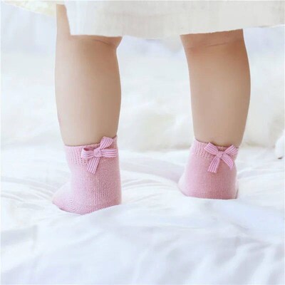 3 pairs baby girl boy socks lace ruffle Bow newborn bebe che