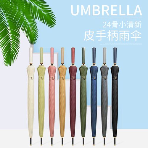 24 Bone Long Handle Umbrella Large Size Mens Larger Reinfor