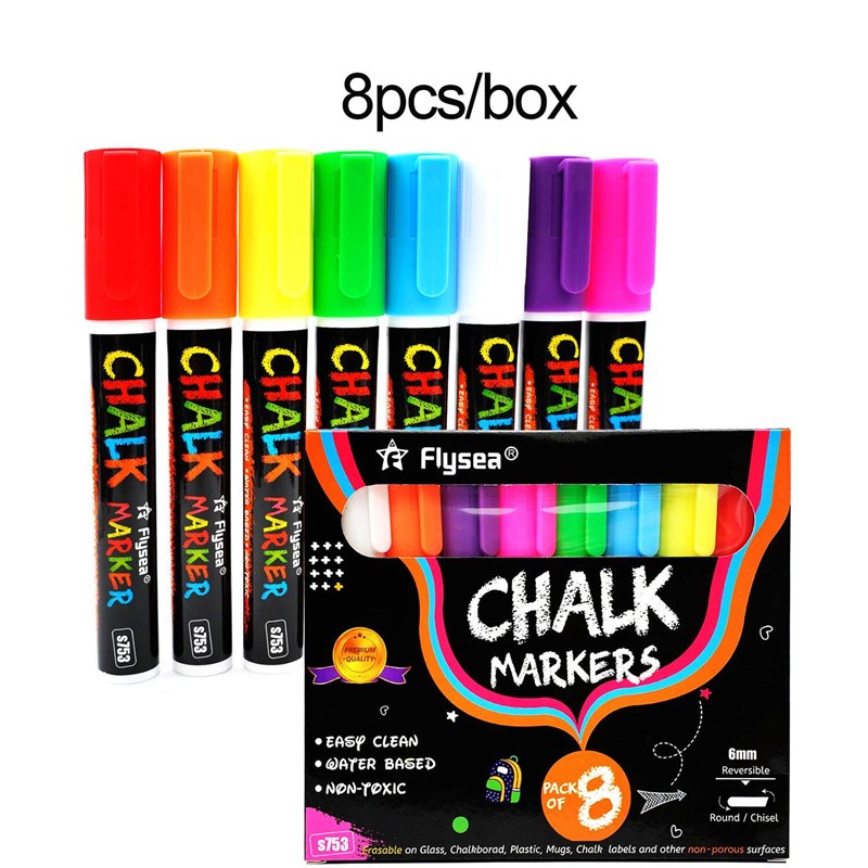 8PCS/Set Liquid Chalk Marker Pens Erasable Multi Colored Hig图片
