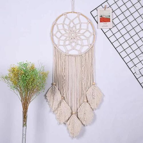 Dream Leaf Hand-woven Cotton Fabric Wall Hanging India Net