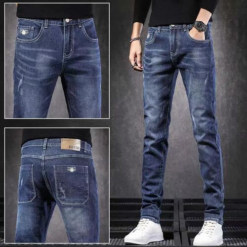 Autumn and winter jeans mens elastic skinny pants mens men