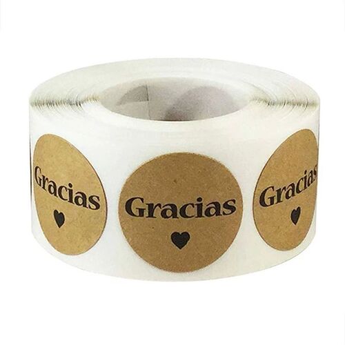 100-500ps/roll Kraft Graias Spanish Thank You er Envelope Pa