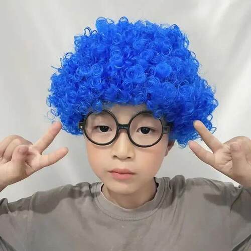 Clown Wig Costume Accessories Short Colorful Afro Synthetic