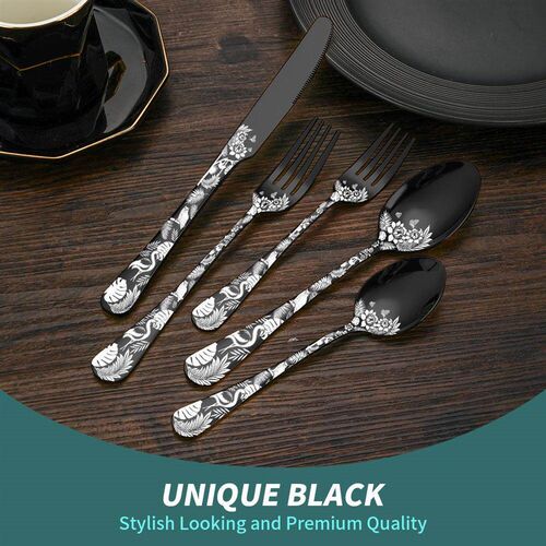 Explosive Pattern Stainless Steel Tableware 5 Components 20