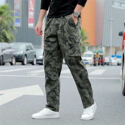A008 mens camouflage overalls multi-pocket loose cotton str
