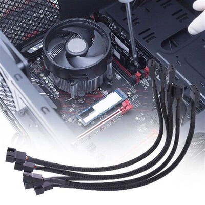 5 Pcs 4 Pin PWM Connector Male To Female Extending Cable