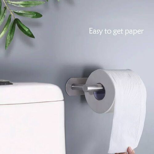 1pc Stainless Steel Paper Towel Holder No Punch Wall Mount P