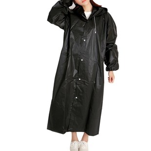 1pc EVA Raincoat Women/Men With Hat Buttons Slicker Poncho R
