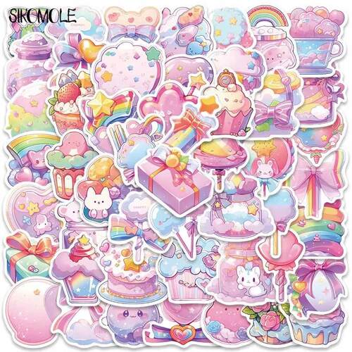 10/30/50PCS Cartoon Pink Cute Candy Item Stickers Kawaii DIY