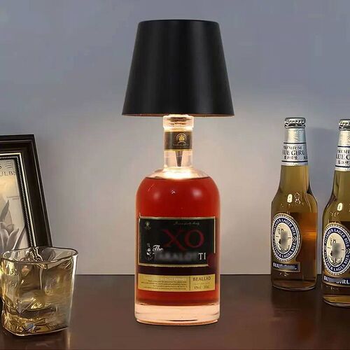 Wireless Bottle Lamp , Touch Control of 3 Colors and Steples