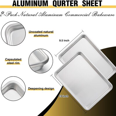 Quarter Sheet Baking Pans Aluminum Cookie Cooking Trays