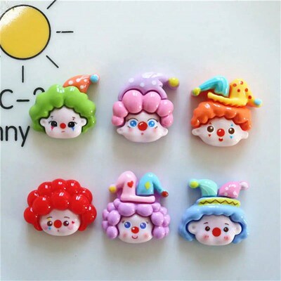 6pcs Circus Clown Design Refrigerator Magnets, Office Notes,