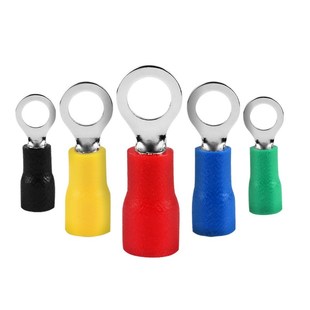 冷压铜鼻子接线端子 欧式 RV1. 3紫铜圆形预绝缘端子O型线耳端子