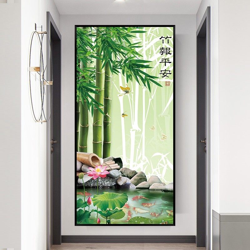 玄关自粘装饰画墙贴中式山水风景画屏风贴纸墙画墙纸壁画壁纸贴画,家居饰品,现代装饰画,淘宝优惠券,粉丝福利购,淘宝优惠卷