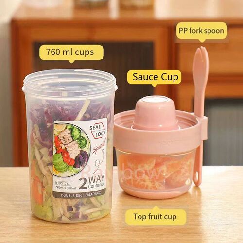 Breakfast Oatmeal Nut Yogurt Salad Cup Food Storage Box Seal