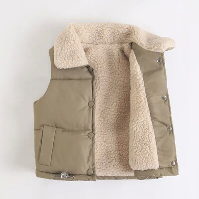 Kids Vest Jackets For Girls Outerwear Winter Thick Plus Velv