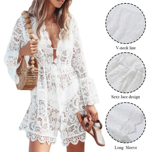 2020 New Summer Floral Lace Hollow Crochet Women Bikini Cove