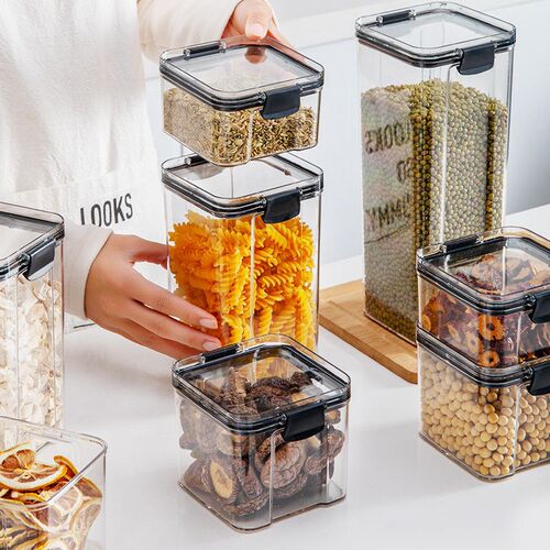 460-1800ml Plastic Food Storage Box Sets Stackable Kitchen S