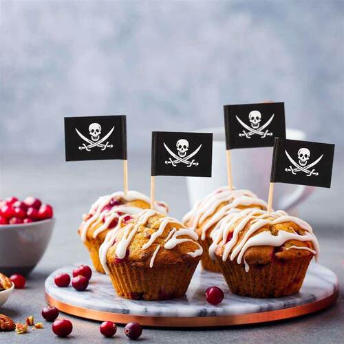 Pirate Cocktail Toothpicks Flags Cake Toppers海盗小旗子牙签