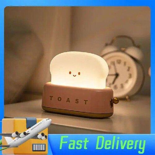Cartoon LED Night Light Cute Home Decor Kawaii Bread Table