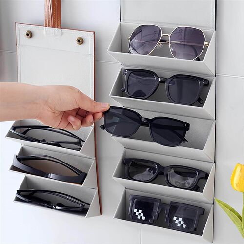 Creative Eyewear Storage Box, Multi-Compartment Foldable Sun