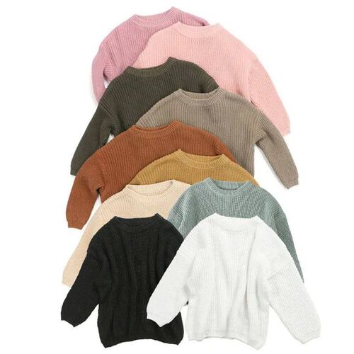 Baby Sweaters Autumn Winter Kids Boys Girls Long Sleeve Pure