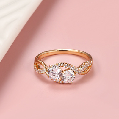 18k Rose Gold Fashion Fiower  Wedding Ring for Women 1 Carat