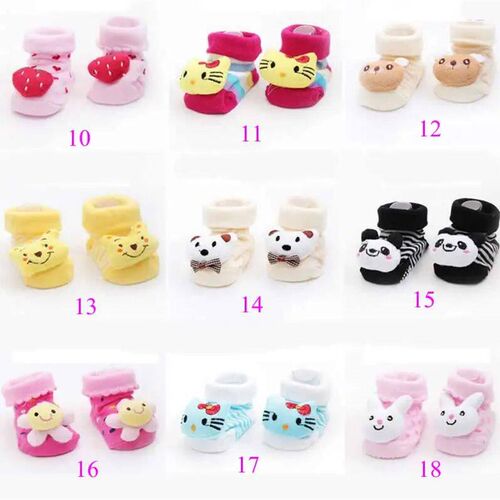 1 Pair cotton Baby socks rubber anti slip Boy Girl floor kid