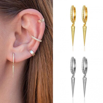 2024 Small Hoop Star Earrings For Women Pendientes Mujer