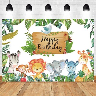 Safari Wild One Backdrop 1st Birthday Boy Girl Newborn Baby
