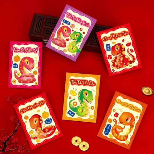 6Ps Chinese Snake Year Red Envelope Creative Fashion Spring