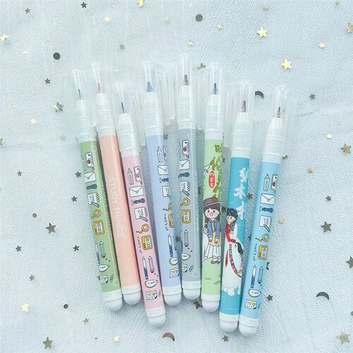 Novelty 2 Lines Pen 0.5mm Double Line Two Colors Marker Pen