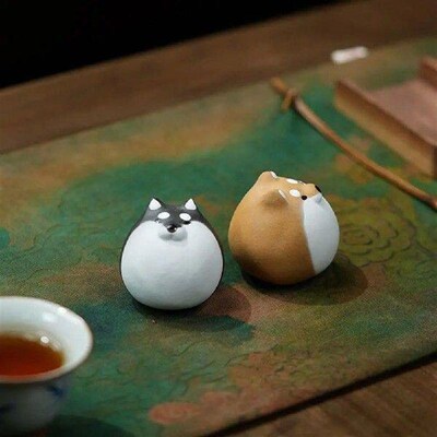 Exquisite Dog Tea Pet Color-changing Tea Tray Decor with