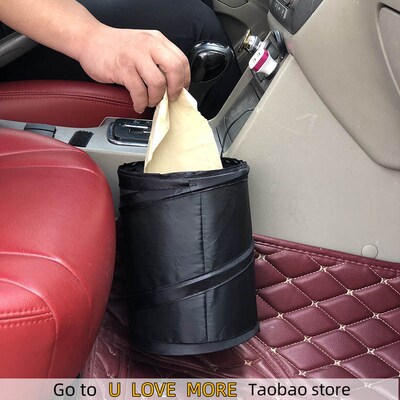 Black Car Trash Can Pack Bag Waterproof Car Trash Bag for Li