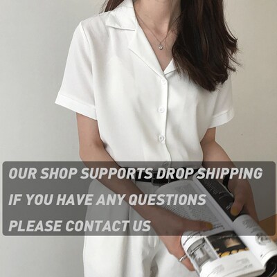 2023 Summer Blouse Shirt For Women Fashion Short Sleeve V Ne