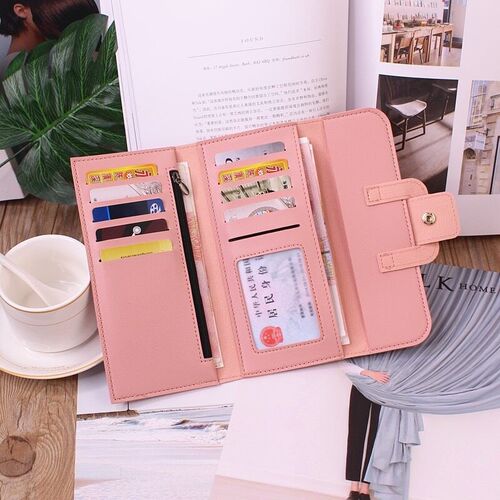 Womens Wallet Luxury Trifold Flip PU Wallets For Women Soli