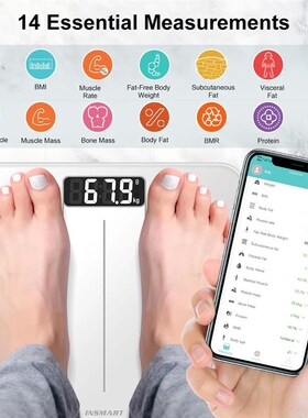 INSMART Bathroom Scale Body Weight Balance Scale Digital BMI