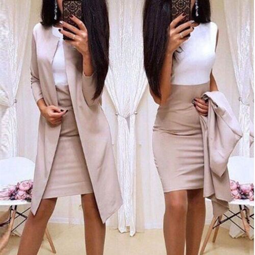 Two-piece Suit Women Skirt Dress Suit Stitching  Slim Longsl