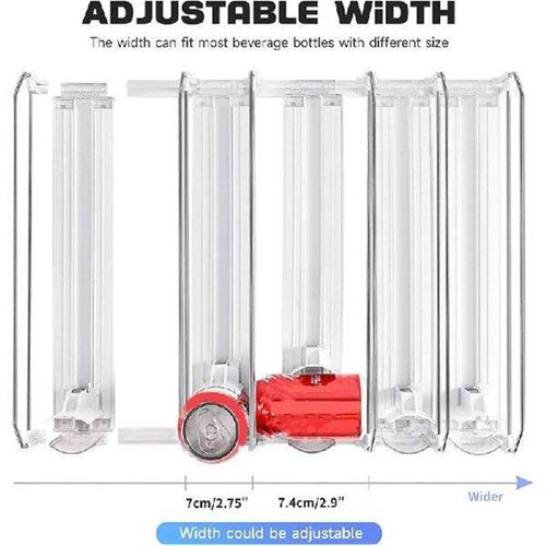 Drink Organizer For Fridge, Self-Sliding Soda Can Dispenser
